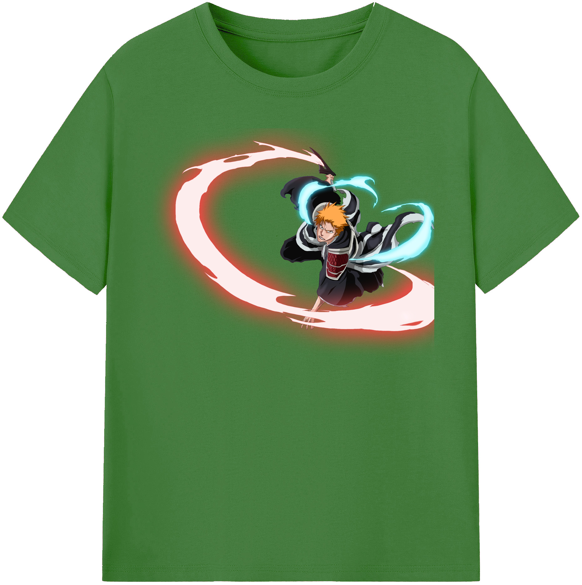 （画像用） ブリーチ 黒崎一護（くろさき いちご）BLEACH Kurosaki Ichigo レディースカジュアルプリントTシャツ（綿100％）